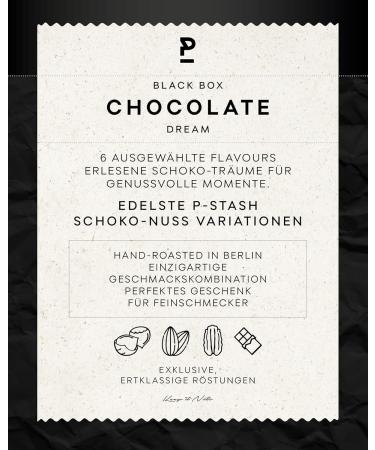 P-Stash Black Box Chocolate Dream Nuss Mix - Handroasted Nuts Covered with Chocolate | Pecans Hazelnuts & Almonds | Perfect Gift Idea - International Shipping Available - Buy Online on GoSupps.com