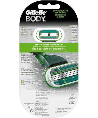 Buy Gillette Body Razor for Men | 3-Layer Blade + 1 Extra Blade | International Shipping Available - Buy Online on GoSupps.com