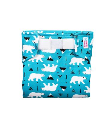 Petit Lulu spreader pants for wide diapering//spreader diaper pants/size S (3-6 kg)/ Velcro (Polar Bears)