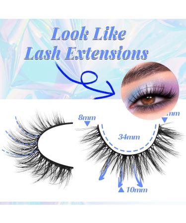 TNFVLONEINS 02M-Short 14 Pairs Natural Wispy Mink False Eyelashes - Short Cat Eye Extension for Natural Manga Strip Look - Buy Online on GoSupps.com