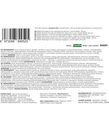 TianDe Hydrogel eye pads with red algae and Yuzu TianDe 56005 60 pieces pads for removing wrinkles under the eyes nasolabial wrinkles forehead - Buy Online on GoSupps.com
