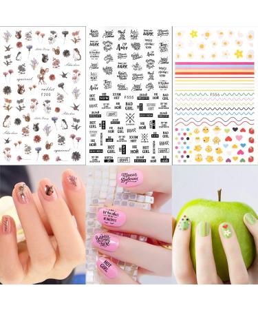 Konsait Mixed Nail Stickers (1200+ Designs) - Flower Animal/Fruit/Mermaid 3D Nail Art Decals for Women, Girls, Kids - Self-Adhesive Tips for Birthday Party Favors - Buy Online on GoSupps.com