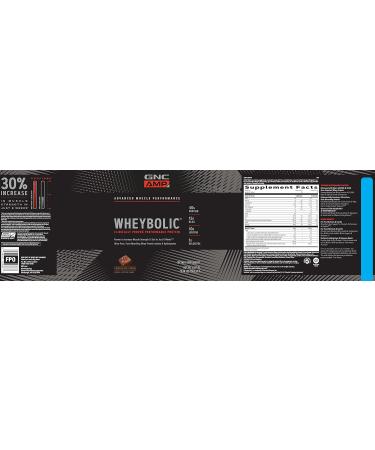 GNC AMP Wheybolic Whey Protein Powder, Chocolate Fudge, 25 Servings, Contains 40 Protein, 15g BCAA, and 10g Leucine Per Serving - Buy Online on GoSupps.com