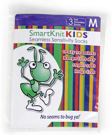 SmartKnitKIDS Seamless Sensitivity Socks - 6 Pack - Black, Charcoal & White Medium - Buy Online on GoSupps.com