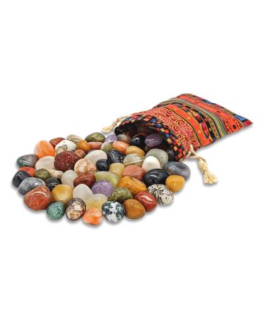 Gemstone set "Colludo" | Natural tumbled stones in various sizes | Practical in a colorful fabric bag XS (0.5-1.3 cm)