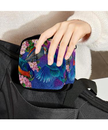 GIAPB Period Bag | Sanitary Napkin Storage & Makeup Pouch | Spring Summer Blue Bird Color - Buy Online on GoSupps.com