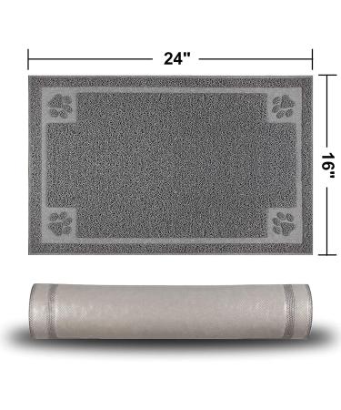 STELLAIRE CHERN Pet Feeding Mat 24x16 Inch - Waterproof, Easy to Clean, Non Slip Dog Food Mat in Grey - Buy Online on GoSupps.com