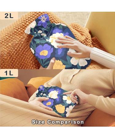 Shop Naanle Hot Water Bottle with Lid - Irises & Peonies Flowers | 1L Heat Bottle for Back Pain Relief Hand & Feet Warmer Neck Warmth & Cold Therapy | International Shipping - Buy Online on GoSupps.com