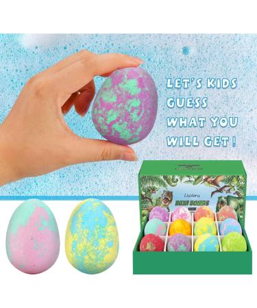 Easter Eggs Bath Bombs for Kids - Surprise 12 Set Dinosaur Toys Inside, Gentle & Safe Handmade Spa Fizzies for Girls Boys - Perfect Birthday or Christmas Gift - Buy Online on GoSupps.com