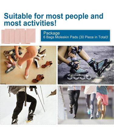 JKcare Moleskin for Feet - Self-Adhesive Blisters Protection Pads - 30 Pack Heel Padding for Friction Reduction & Foot Pain Relief - Buy Online on GoSupps.com