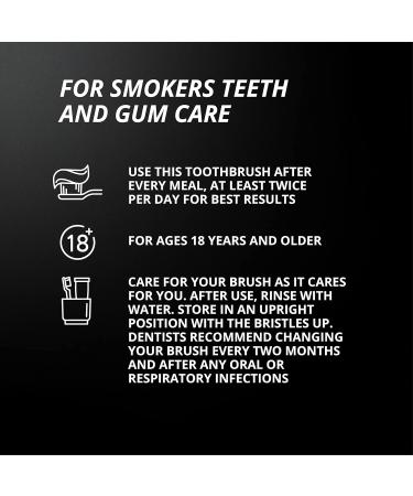 PRESIDENT Smokers Toothbrush - 9 MIL (Black/Black) | Best for Smokers & Stubborn Stains - International Shipping Available - Buy Online on GoSupps.com