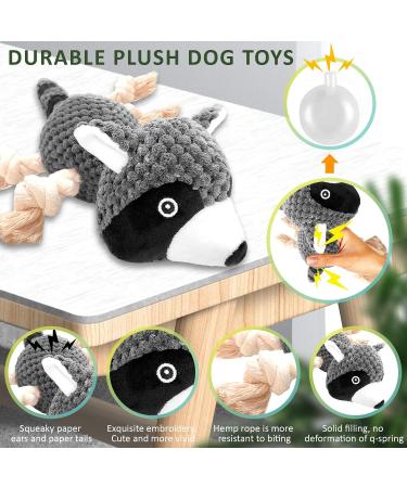 SQinor Plush Squeaking Dog Toy - Interactive Raccoon Cuddly Toy for Large & Small Dogs and Puppies | Durable & Fun - Buy Online on GoSupps.com
