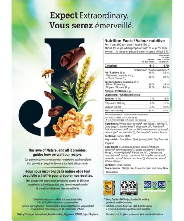 Jordans Organic Morning Crisp Granola Cereal - Decadent Dark Chocolate & Cocoa Nibs 375g Dark Chocolate & Cocoa Nibs 450 g (Pack of 1) - Buy Online on GoSupps.com
