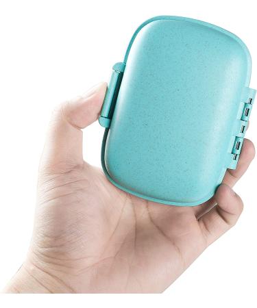 TEOYALL 2 PCS Travel Pill Organizer - 8 Compartment Portable Pill Box for Daily Medicine - Blue/Pink - Buy Online on GoSupps.com