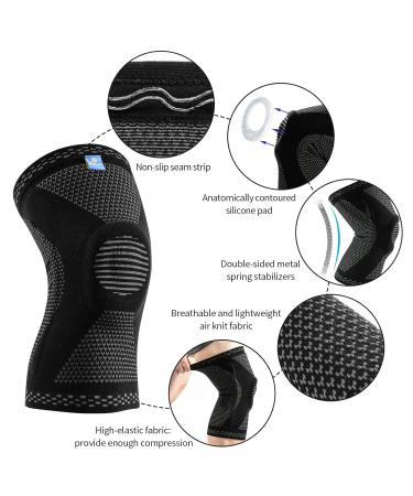 Buy Abyon Knee Brace for Men & Women - Compressed Support with Patella Gel Pads & Side Stabilizers for Meniscus Tear Arthritis ACL MCL - International Shipping Available - Buy Online on GoSupps.com