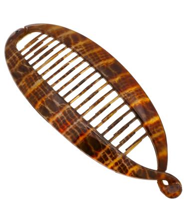 Camila Paris CP3097 French Large Banana Clip Hair Comb, Flexible Banana Clips Hair for Thick Hair Ponytail Holder Interlocking Banana Hair Clips Styling Hair Banana Clips for Women Made in France 7 Inch (Pack of 1) Brown