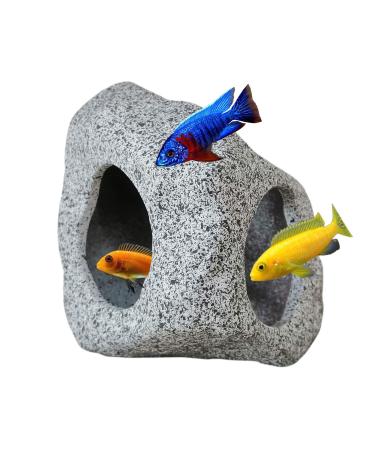 SpringSmart Aquarium Hideaway Rock Cave for Aquatic Pets to Breed, Play and Rest, Safe and Non-Toxic Ceramic Fish Tank Ornaments, Decor Stone for Betta - Buy Online on GoSupps.com