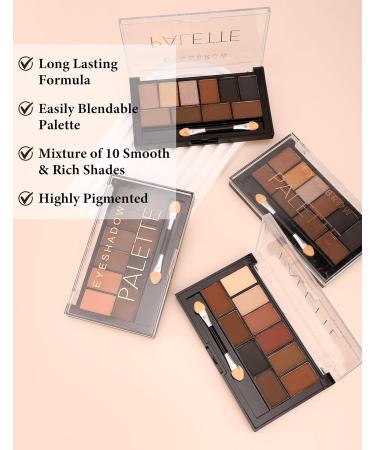 bark Erinde Eyeshadow Palette 10 Colors Matte and Shimmering Eyeshadow Palette Highly Pigmented and Longlasting with Eyeshadow Brush Easy to Blur Eye Makeup Palette 04 - Buy Online on GoSupps.com