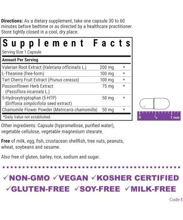 Bluebonnet Nutrition Targeted Choice Sleep Support Rest & Relaxation Whole Food-Based Formula Soy-Free Gluten-Free Kosher Non-GMO Dairy-Free Vegan 30 Vegetable Capsules Unflavored 30 Count (Pack of 1) - Buy Online on GoSupps.com