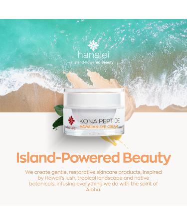 Hanalei Kona Peptide Eye Cream - Minimize Wrinkles & Puffiness | Hawaiian Botanicals, Caffeine, Peptides | Made in USA, Cruelty-Free & Vegan (0.5 oz) - Buy Online on GoSupps.com