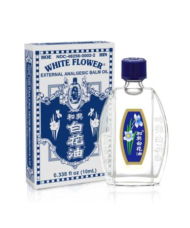 White Flower External Analgesic Balm Oil 10ml/ 0.338fl Oz. Authentic US Import (1 Pack)