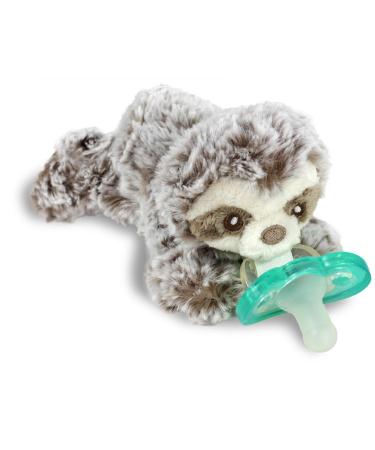 RaZbaby RaZbuddy JollyPop Pacifier Holder w/Removable Baby Pacifier - 0m+ - BPA Free - (Sloth) Baby Sloth