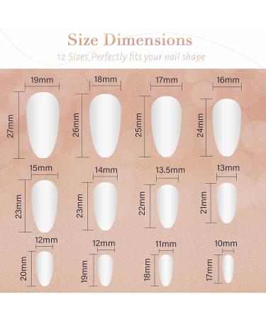 Almond White Chrome Press on Nails - 24PCS | Glossy Gel Finish | Reusable & Polish-Free | 12 Sizes | Canvalite - Buy Online on GoSupps.com