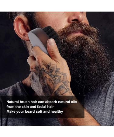 Professional Beard Care Brush & Comb | Wooden Handle Exfoliating Shaving Brush for Deep Cleansing | Skin-Friendly Beard Styling Tool - Buy Online on GoSupps.com