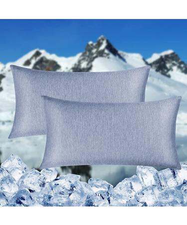 HOMFINE Cooling pillow cover 2 Set - 40x80 Kuhlmatte for humans cooling pools night sweats super soft side sleeper pillow cushion cover ARC chill cooling fiber double -sided cooling summer blue