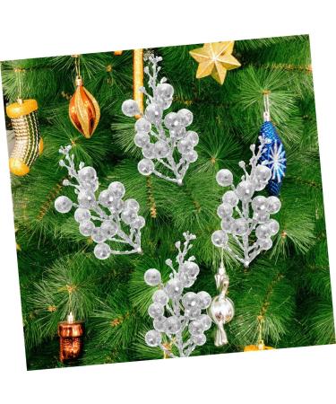 DECHOUS 20pcs Christmas Imitation Berries Christmas Decorations Wreath Flower Garland Tree Branches for Decoration Simulation Berries Branch Fake Berry Christmas Tree Foam Artificial Fruit Silver 19X5X5CM - Buy Online on GoSupps.com