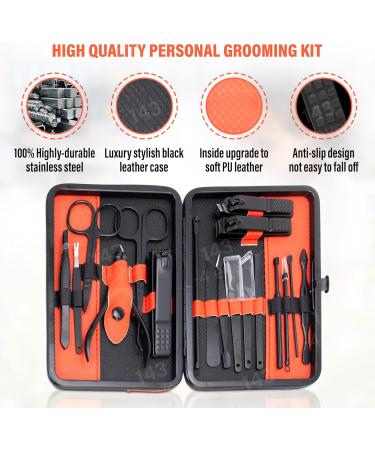 Nail Clippers Gifts For Men Women & Travel Essentials. Manicure Set With Nail Files Nail Scissors Cuticle Remover Nail Kit. Nail Clippers For Tick Nails & Pedicure Sets For Feet. 18pc Nail Set. - Buy Online on GoSupps.com