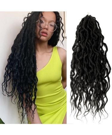 Faux Locs Crochet Braid Hair Bohemian Locs 24 Inches Synthetic Dreads Ombre Braiding Hair Afro Dreadlock (1b, 24