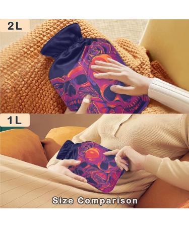 Naanle Skull & Roses Hot Water Bottle 2L Transparent Hand/Foot Warmer for Pain Relief & Heat Therapy Ideal for Cold Therapy & Comfort - Buy Online on GoSupps.com