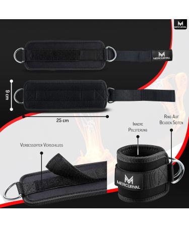 Mercury Pack 2 Fitness Foot Lift Cable Train - Ankle Straps & Foot Cuffs for Leg Workouts - Durable Gym Accessories for Men & Women - Buy Online on GoSupps.com
