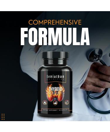 Leviathan Thyroid Support | Energy & Thyroid Health & Iodine Supplement Selenium Zinc Manganese Copper L Tyrosine Guggul Support for Women & Men - Buy Online on GoSupps.com