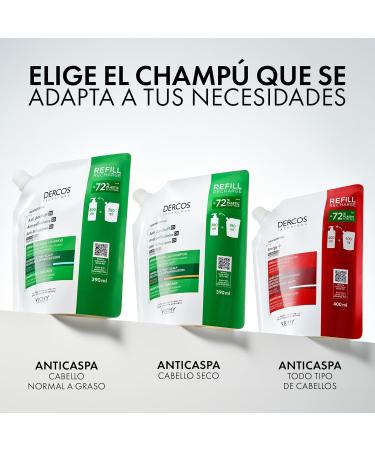 Vichy Dercos AntiDandruff Shampoo DS for dry hair Eco refill 390ml - Buy Online on GoSupps.com