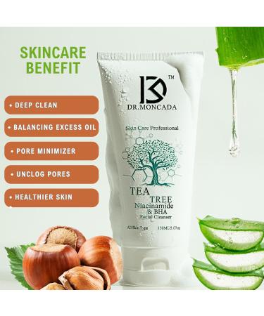 DR. MONCADA Tea Tree Foaming Face Wash - Acne Prone Skin Niacinamide & BHA Hydrating Cleanser for All Skin Types - 5.07 OZ - Buy Online on GoSupps.com