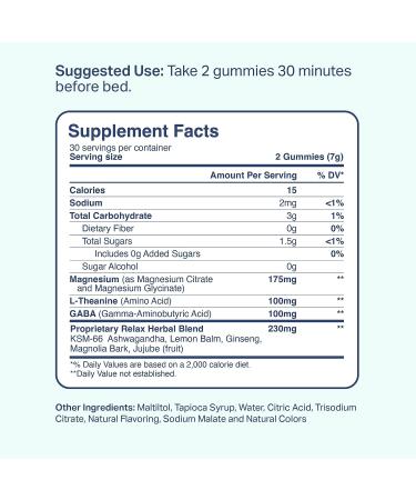 Rest Support Magnesium Gummies - Non-Habit Forming Sleep Aid with Magnesium Glycinate & L-Theanine | 60 Gummies - Buy Online on GoSupps.com