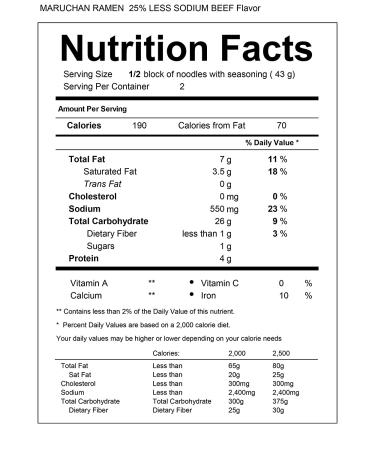 Maruchan Ramen Less Sodium Beef  3.0 Oz  Pack of 24 - Buy Online on GoSupps.com