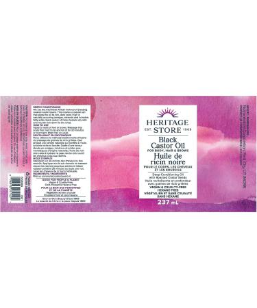 Heritage Store - Black Castor Oil | Deep Conditioning for Body Hair and Brows with Roasted Castor Seeds | Vegan & Cruelty Free | Hexane-Free | 237ml - Buy Online on GoSupps.com