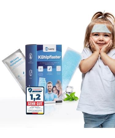 Test winner: BS Luxury 20x cooling plaster - for fever symptoms and migraines - cooling pad in muscle and joint pain - cooling pads for children from 1 year