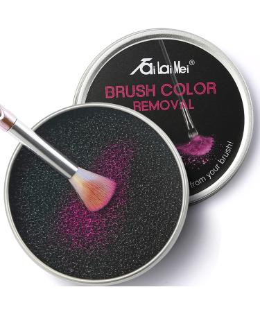 TailaiMei Color Removal Cleaner Sponge Quickly  Easily Clean Makeup Brushes Without Water or Chemical Solutions Eliminating Drying Time - Switch Eyeshadow Colored Immediately Black Cleaner sponge
