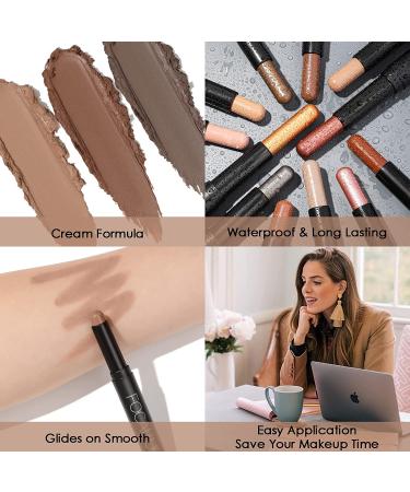 FOCALLURE 3 Pcs Shimmer Eyeshadow Stick Set - High Pigment, Waterproof, Crease-Proof Makeup (Oh So Nude) - Buy Online on GoSupps.com