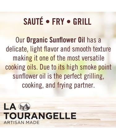 La Tourangelle Organic High Oleic Sunflower Oil - 16.9 Fl Oz - Non-GMO, Chemical-Free Neutral Oil for Cooking and Skin Care - Buy Online on GoSupps.com