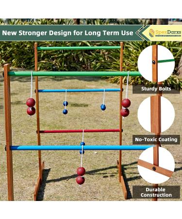SpexDarxs Ladder Toss Outdoor Game Set - Wooden Golf Toss with Ladder Ball Bolas & Carrying Bag - Fun for Kids & Adults - 35inch - Buy Online on GoSupps.com