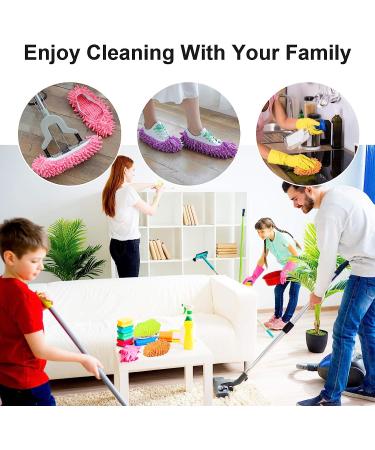 10pcs Washable Microfiber Mop Slipper Shoes Cover - Reusable Foot Socks for Floor Polishing - Ideal for Bathroom, Office, Kitchen & House Cleaning - Buy Online on GoSupps.com