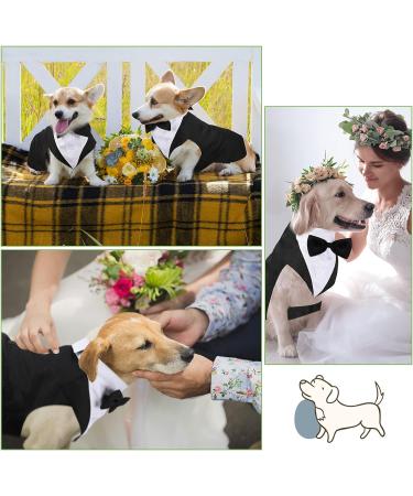 Dog Tuxedo and Bandana Set Dogs Formal Tuxedo PET Wedding Party Suit Wedding Bow Tie Shirt for Wedding Christmas Birthday Costumes (Cute Style M) Cute Style M - Buy Online on GoSupps.com