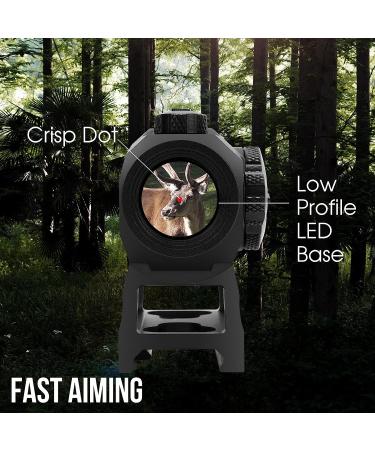 Agukexsa 1x20mm Compact Red Dot Sight with 2 MOA, Shake Awake Feature, Co Witness Riser - Aluminum Alloy - Buy Online on GoSupps.com