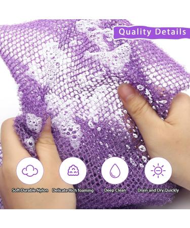 4 Pieces Exfoliating Wash Net Cloth Bath Sponges Mesh Pouf Bath Sponge African Net Sponge 31.5 Inch Long Mesh Exfoliating Bath and Shower Body Puff Sponges for Men Women Adults - Buy Online on GoSupps.com