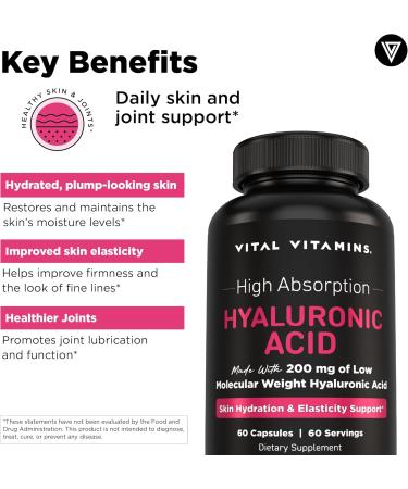 Vital Vitamins Women's Multivitamins 60 ct + Hyaluronic Acid Capsules 60 ct - Buy Online on GoSupps.com